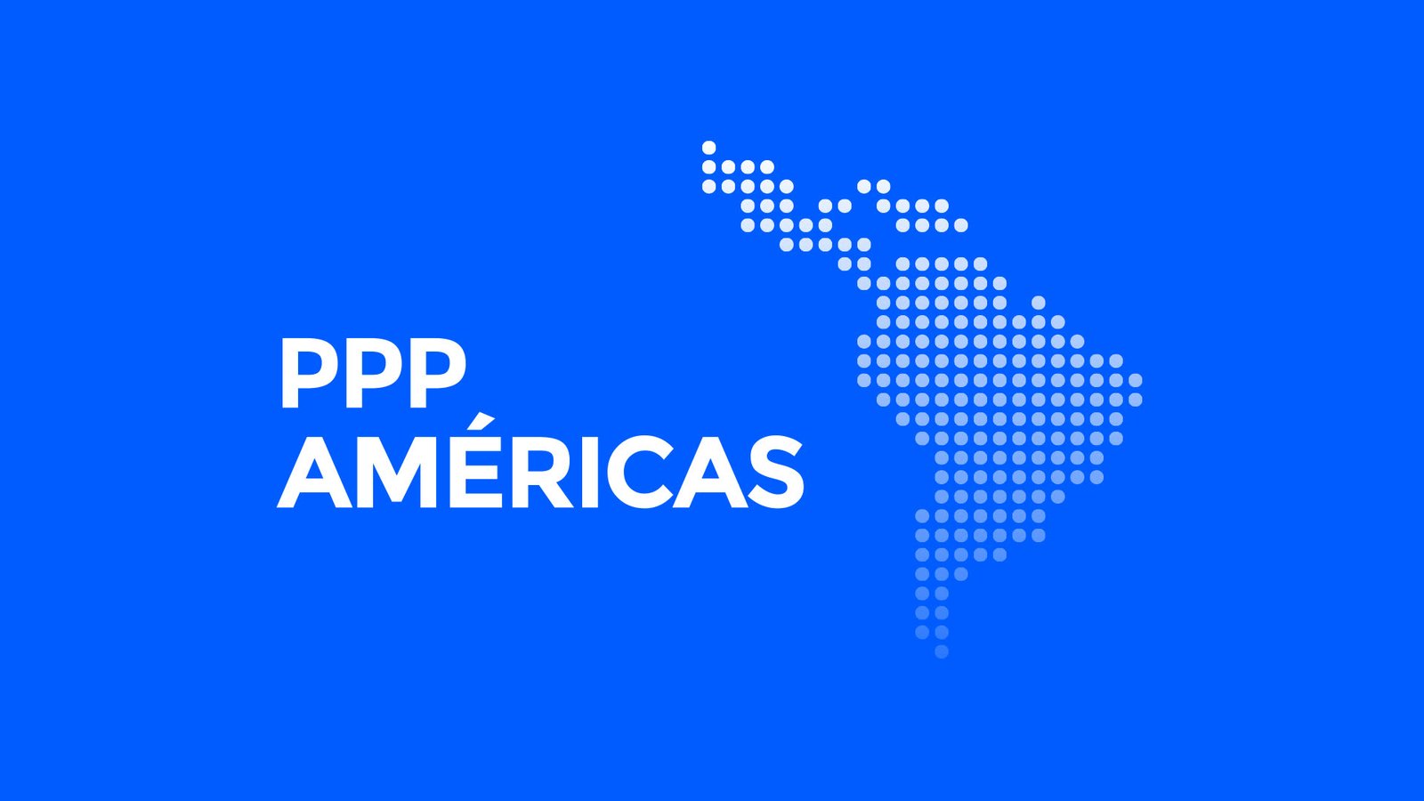 Logotipo do PPP Américas com mapa pontilhado da América Latina no teaser animado do evento do BID, por Studio Shoyu